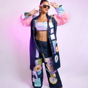 Set of long jacket and top