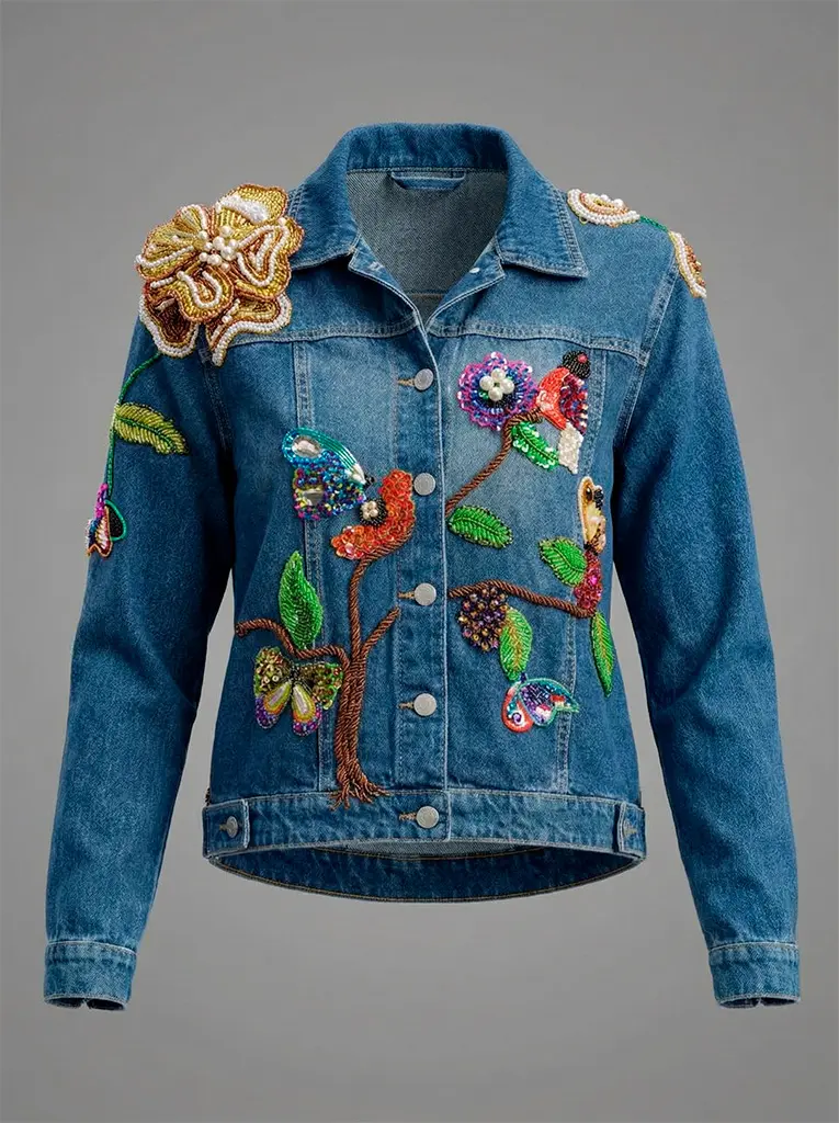 embroidered denim